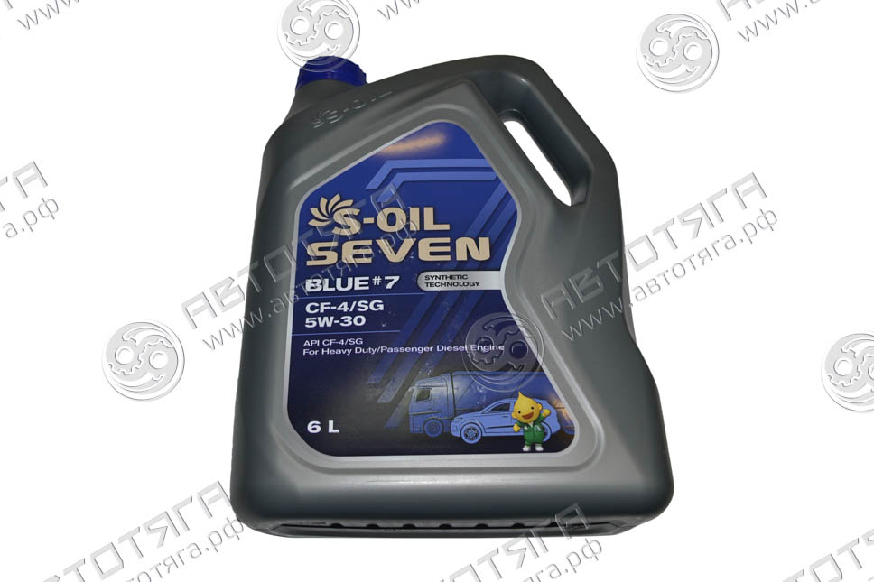 Масло моторное S-OIL 7 BLUE#7 полусинтетика CF-4/SG 5w-30 6л. 