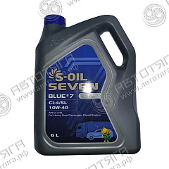 Масло моторное S-OIL 7 BLUE#7,полусинтетика CI-4/SL 10W40 (6л)